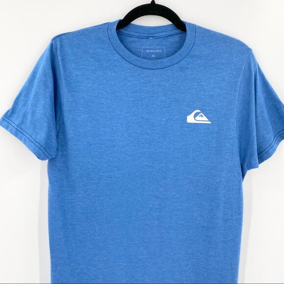 Quiksilver Mens Blue Heathered Tee T-Shirt Regular Fit Size Small - Picture 2 of 6